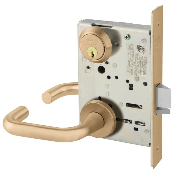 Sargent Grade 1 Classroom Mortise Lock, J - Lever, LN - Rose, Field Reversible, Conventional Cylinder, ASA S 8237 LNJ 10 - main